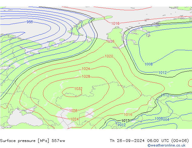 Presión superficial 557ww jue 26.09.2024 06 UTC