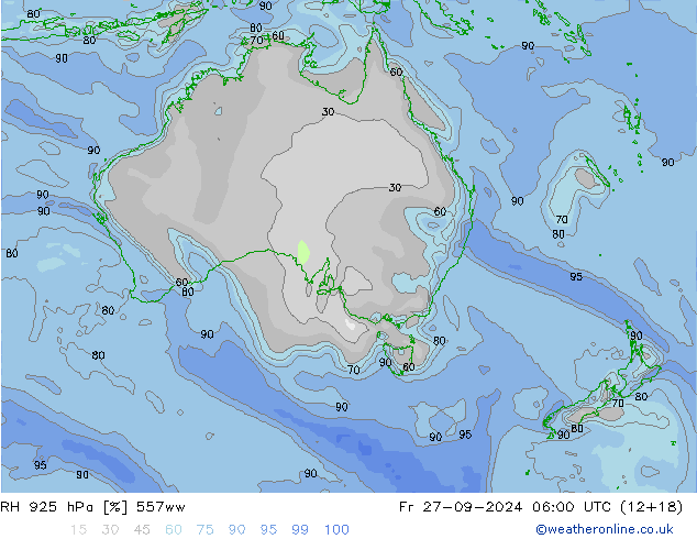 RH 925 гПа 557ww пт 27.09.2024 06 UTC