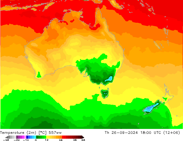 Temperatura (2m) 557ww Qui 26.09.2024 18 UTC