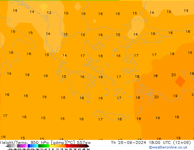 Yükseklik/Sıc. 850 hPa 557ww Per 26.09.2024 18 UTC