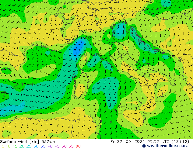 Vent 10 m 557ww ven 27.09.2024 00 UTC