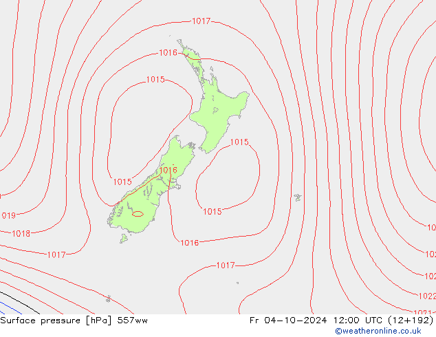 Presión superficial 557ww vie 04.10.2024 12 UTC