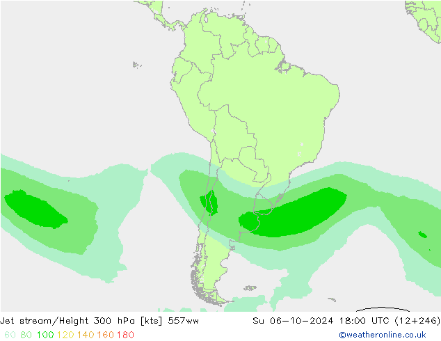 Corriente en chorro 557ww dom 06.10.2024 18 UTC