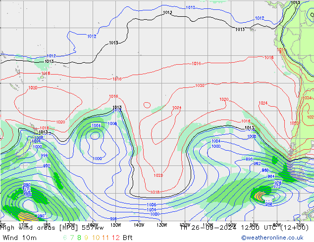 High wind areas 557ww Th 26.09.2024 12 UTC