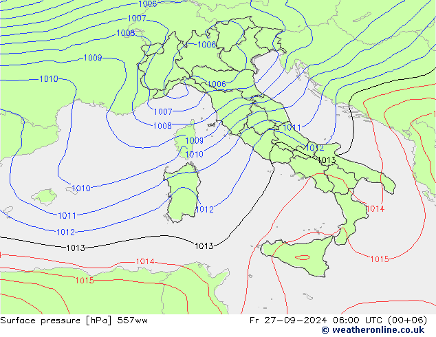 приземное давление 557ww пт 27.09.2024 06 UTC