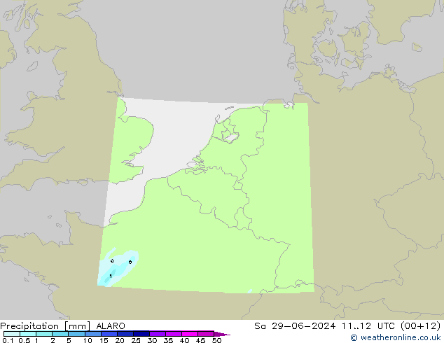 降水 ALARO 星期六 29.06.2024 12 UTC