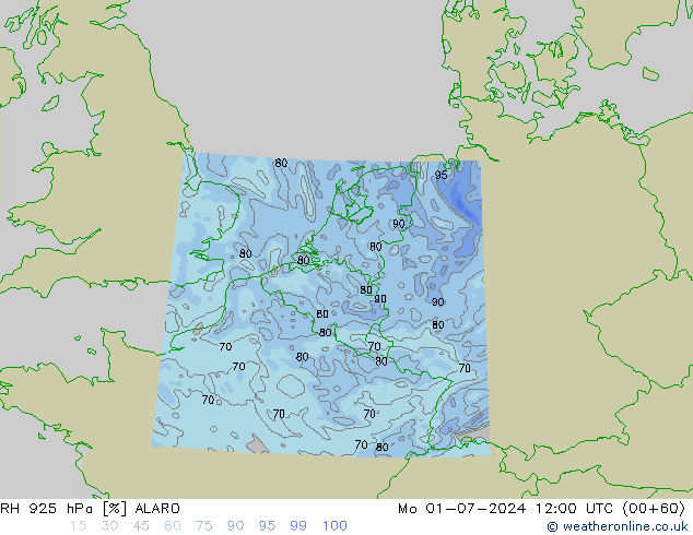 RV 925 hPa ALARO ma 01.07.2024 12 UTC