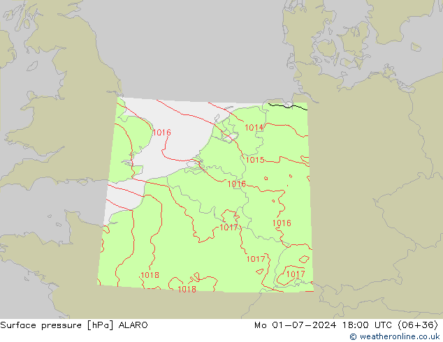 Luchtdruk (Grond) ALARO ma 01.07.2024 18 UTC