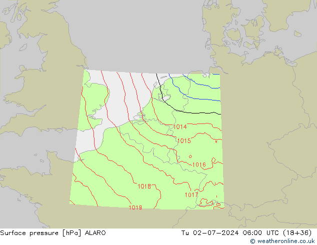 Luchtdruk (Grond) ALARO di 02.07.2024 06 UTC