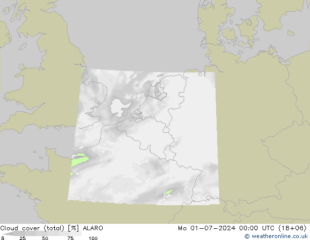 Bewolking (Totaal) ALARO ma 01.07.2024 00 UTC