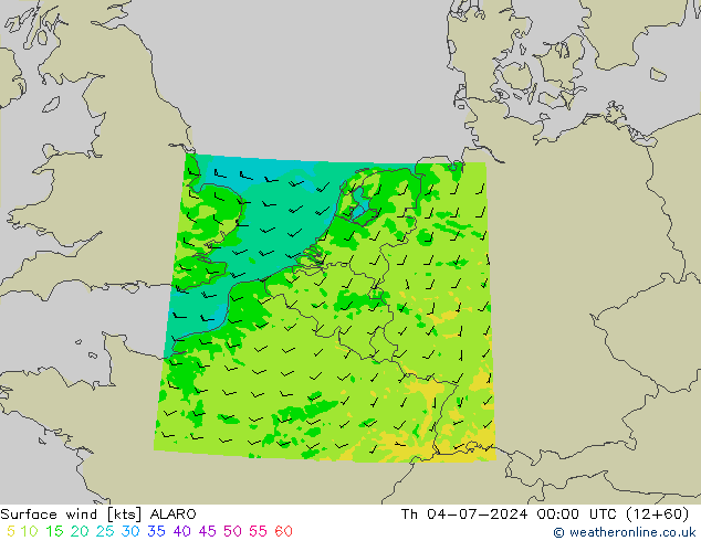 风 10 米 ALARO 星期四 04.07.2024 00 UTC