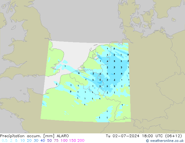 Totale neerslag ALARO di 02.07.2024 18 UTC