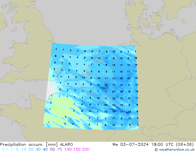 Totale neerslag ALARO wo 03.07.2024 18 UTC