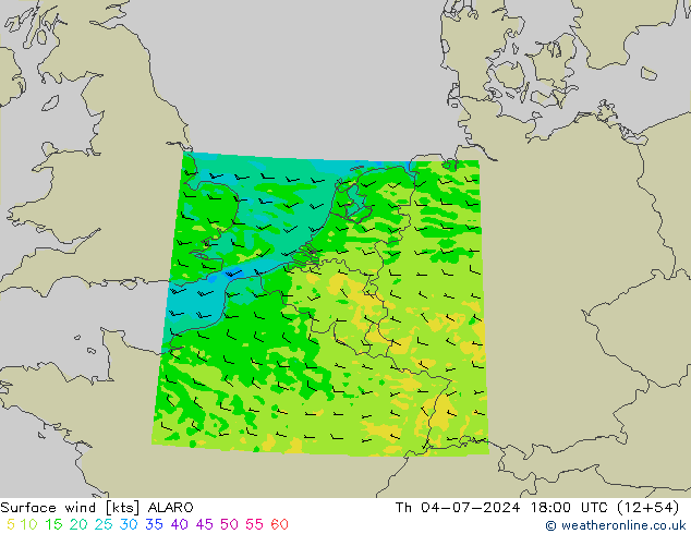 风 10 米 ALARO 星期四 04.07.2024 18 UTC