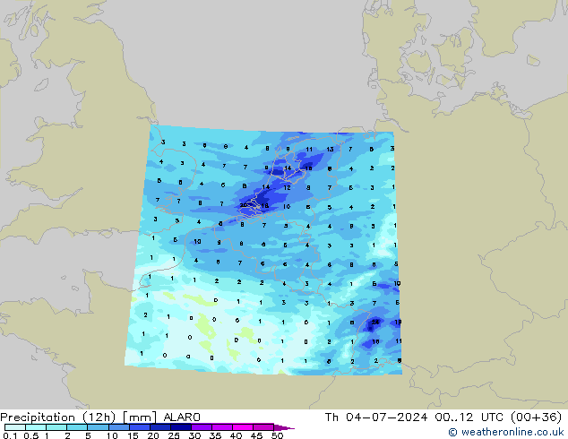 Totale neerslag (12h) ALARO do 04.07.2024 12 UTC