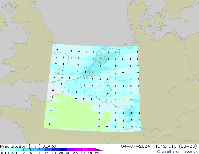 Neerslag ALARO do 04.07.2024 12 UTC