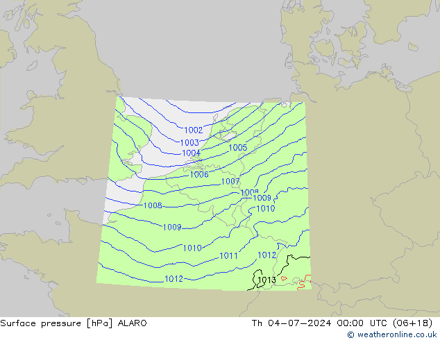 Luchtdruk (Grond) ALARO do 04.07.2024 00 UTC