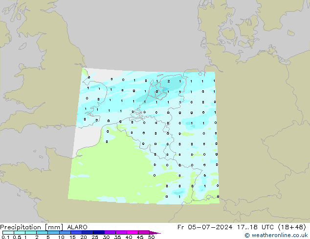 Neerslag ALARO vr 05.07.2024 18 UTC