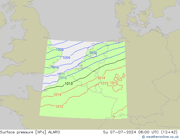Luchtdruk (Grond) ALARO zo 07.07.2024 06 UTC