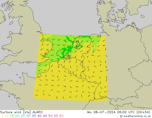 风 10 米 ALARO 星期一 08.07.2024 06 UTC