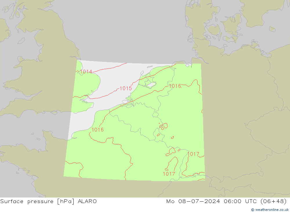 Luchtdruk (Grond) ALARO ma 08.07.2024 06 UTC