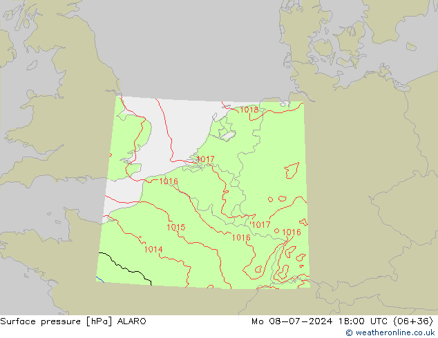 Luchtdruk (Grond) ALARO ma 08.07.2024 18 UTC