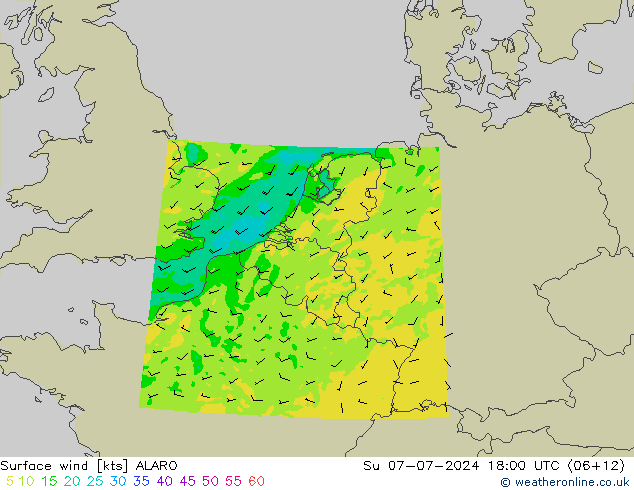 风 10 米 ALARO 星期日 07.07.2024 18 UTC