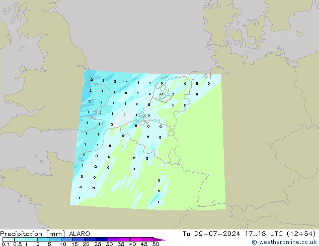 Neerslag ALARO di 09.07.2024 18 UTC