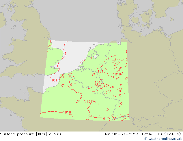 Luchtdruk (Grond) ALARO ma 08.07.2024 12 UTC