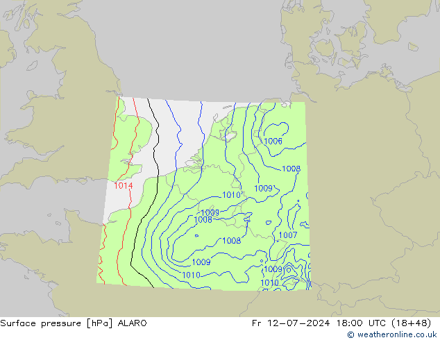 地面气压 ALARO 星期五 12.07.2024 18 UTC