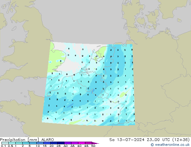 降水 ALARO 星期六 13.07.2024 00 UTC