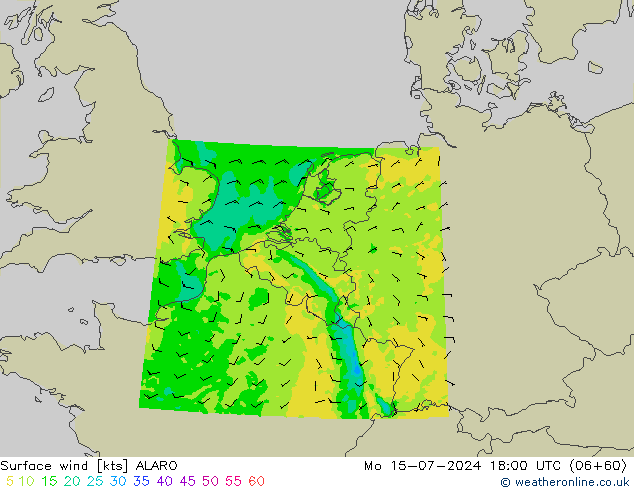 风 10 米 ALARO 星期一 15.07.2024 18 UTC