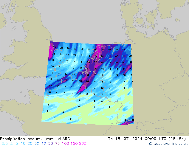 Totale neerslag ALARO do 18.07.2024 00 UTC