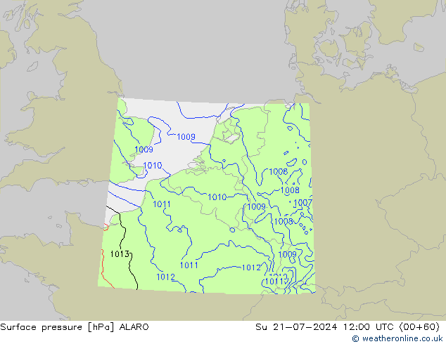 地面气压 ALARO 星期日 21.07.2024 12 UTC