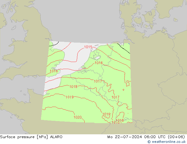 Luchtdruk (Grond) ALARO ma 22.07.2024 06 UTC