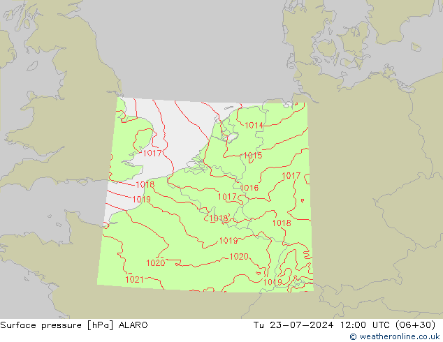 Luchtdruk (Grond) ALARO di 23.07.2024 12 UTC