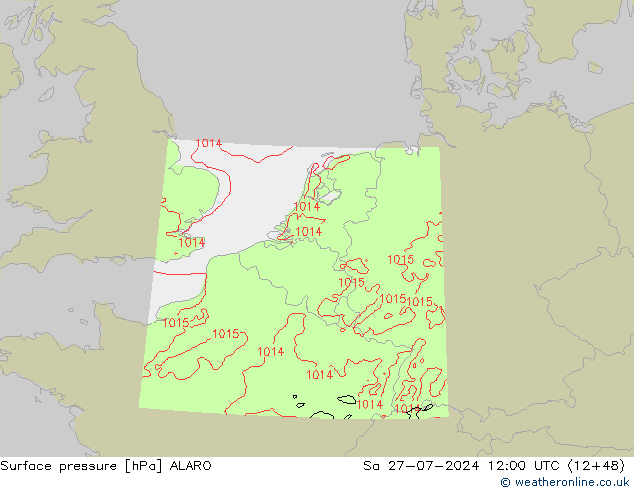 Luchtdruk (Grond) ALARO za 27.07.2024 12 UTC
