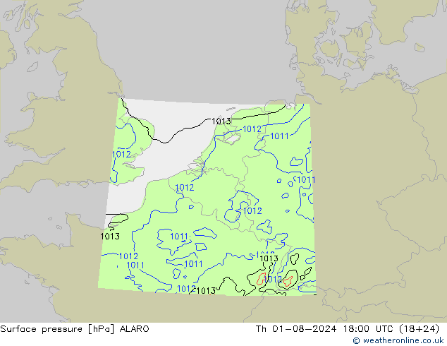 Luchtdruk (Grond) ALARO do 01.08.2024 18 UTC