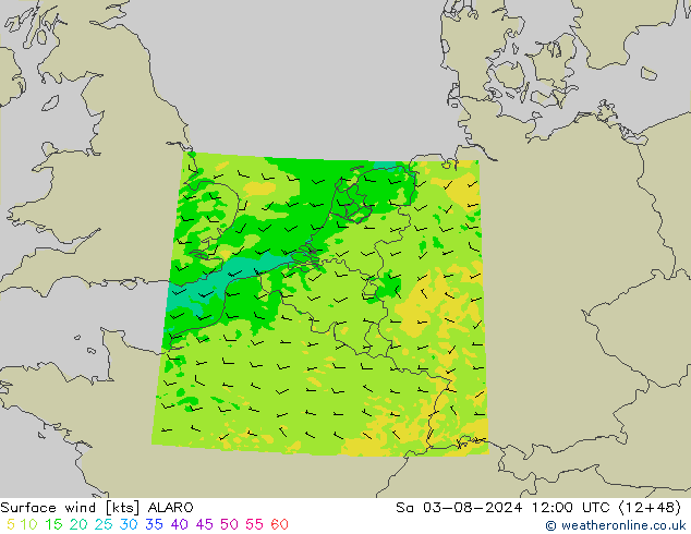 风 10 米 ALARO 星期六 03.08.2024 12 UTC