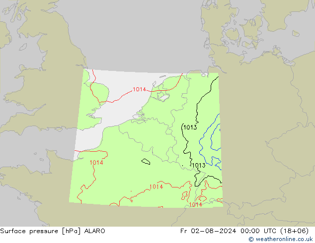 Luchtdruk (Grond) ALARO vr 02.08.2024 00 UTC