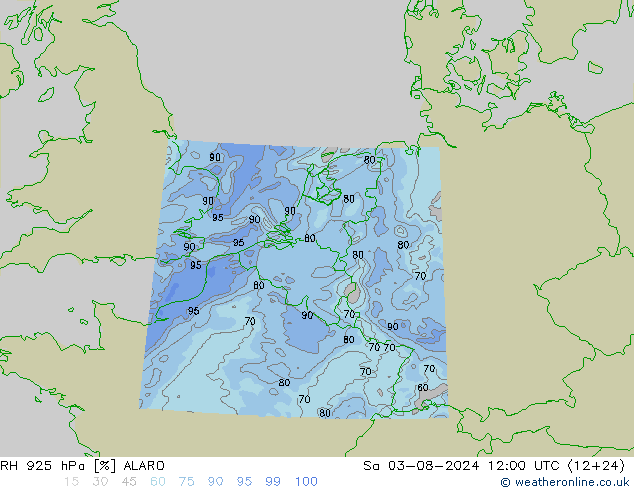 RV 925 hPa ALARO za 03.08.2024 12 UTC