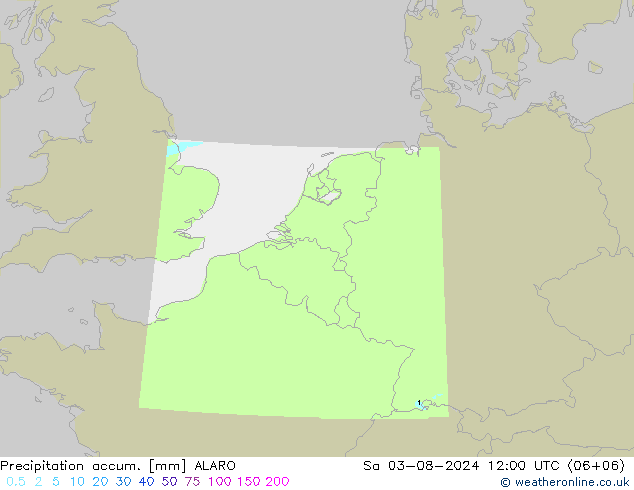 Totale neerslag ALARO za 03.08.2024 12 UTC