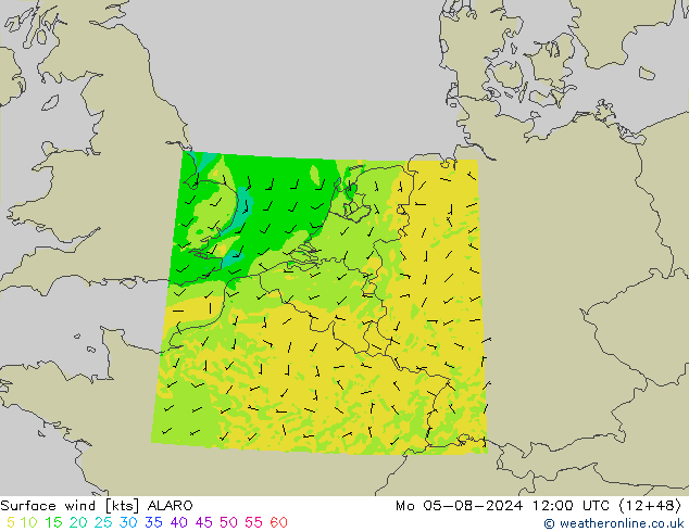 风 10 米 ALARO 星期一 05.08.2024 12 UTC