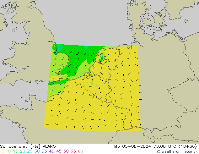 Wind 10 m ALARO ma 05.08.2024 06 UTC