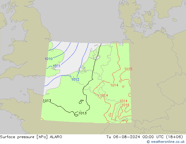 Luchtdruk (Grond) ALARO di 06.08.2024 00 UTC