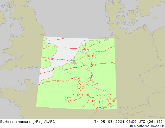 Luchtdruk (Grond) ALARO do 08.08.2024 06 UTC