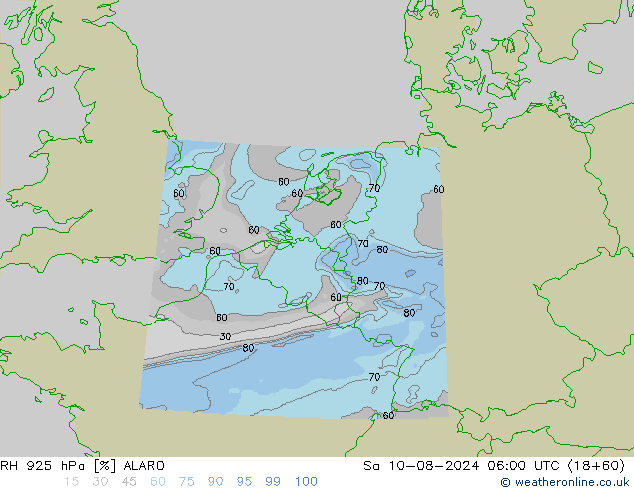 RV 925 hPa ALARO za 10.08.2024 06 UTC