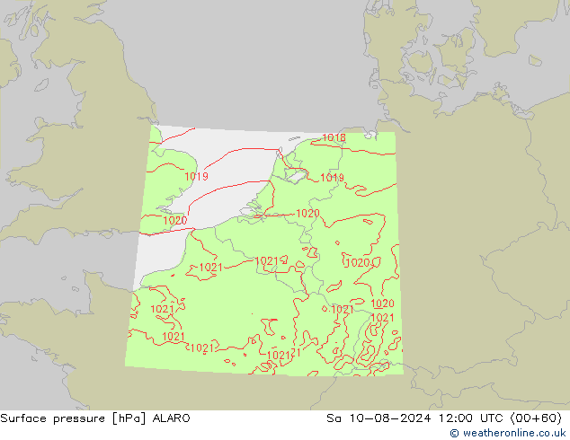 Luchtdruk (Grond) ALARO za 10.08.2024 12 UTC