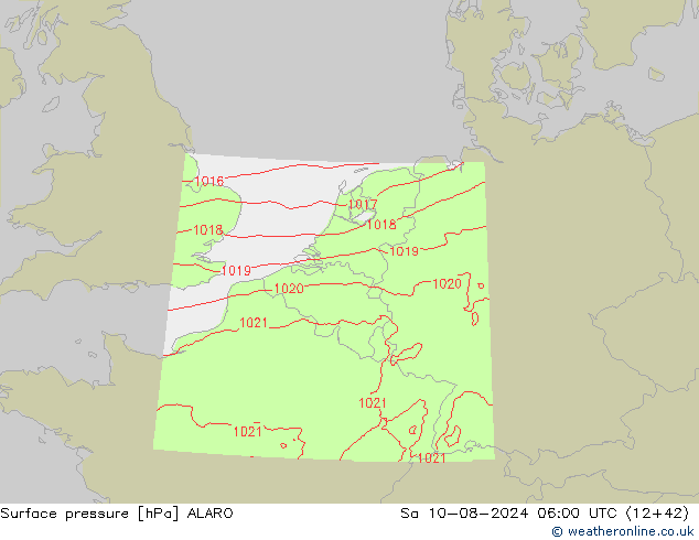 地面气压 ALARO 星期六 10.08.2024 06 UTC