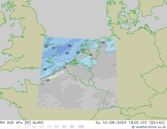 RV 925 hPa ALARO za 10.08.2024 18 UTC